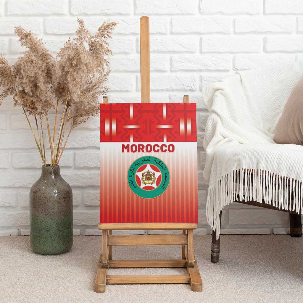 Morocco Football Canvas Wall Art 1994 Retro Red Version - African Pride