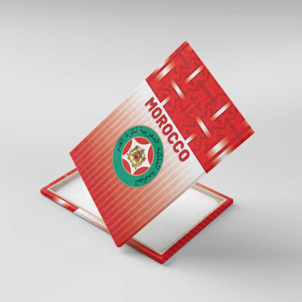 Morocco Football Canvas Wall Art 1994 Retro Red Version - African Pride