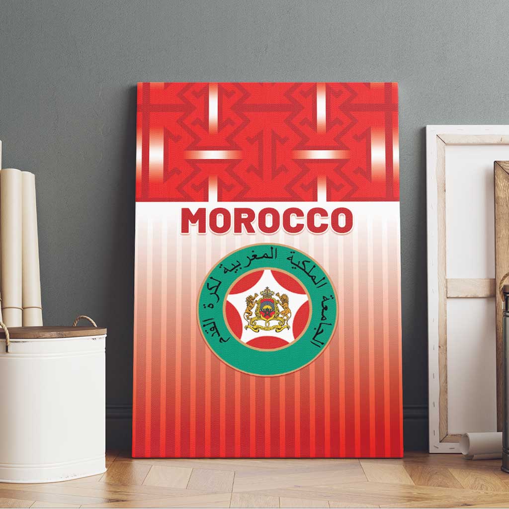 Morocco Football Canvas Wall Art 1994 Retro Red Version - African Pride