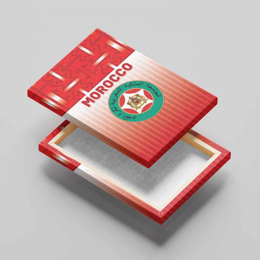 Morocco Football Canvas Wall Art 1994 Retro Red Version - African Pride