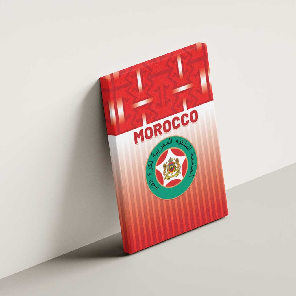 Morocco Football Canvas Wall Art 1994 Retro Red Version - African Pride