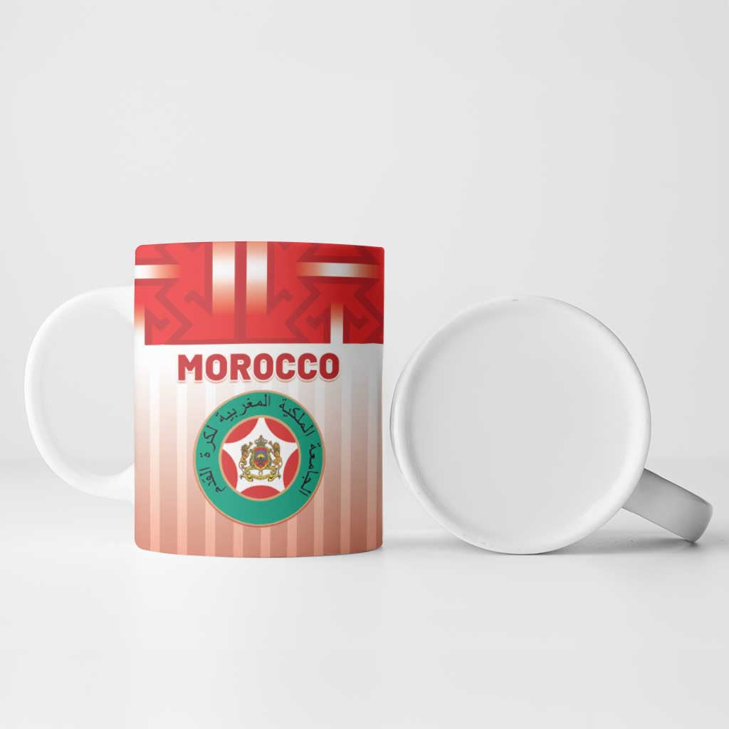Custom Morocco Football Ceramic Mug 1994 Retro Red Version - African Pride