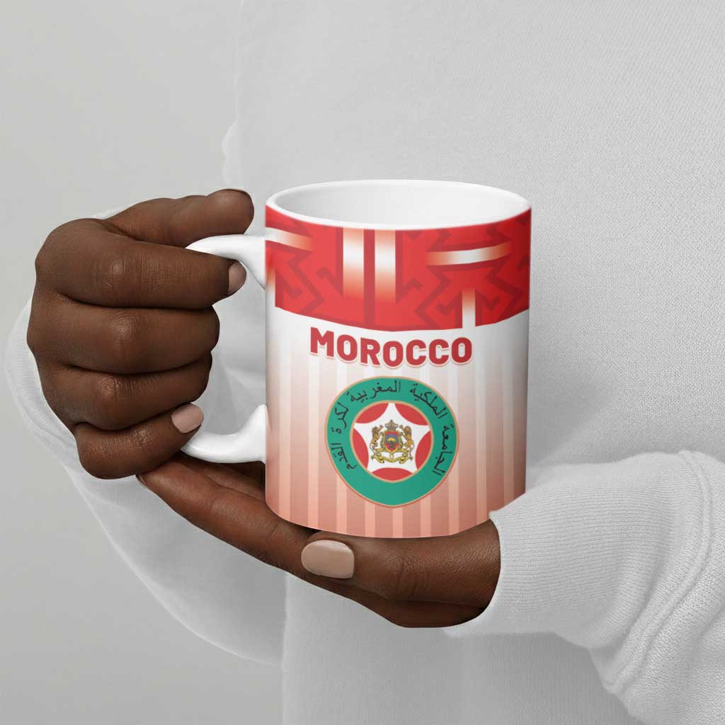 Custom Morocco Football Ceramic Mug 1994 Retro Red Version - African Pride
