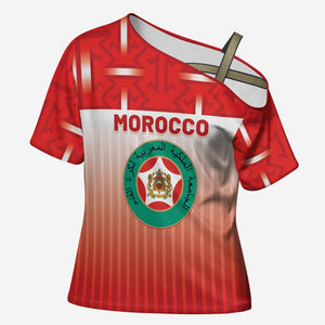 Custom Morocco Football Cross Shoulder Shirt 1994 Retro Red Version - African Pride