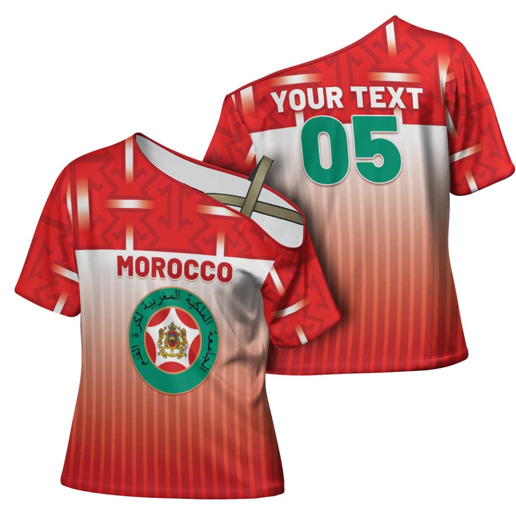 Custom Morocco Football Cross Shoulder Shirt 1994 Retro Red Version - African Pride