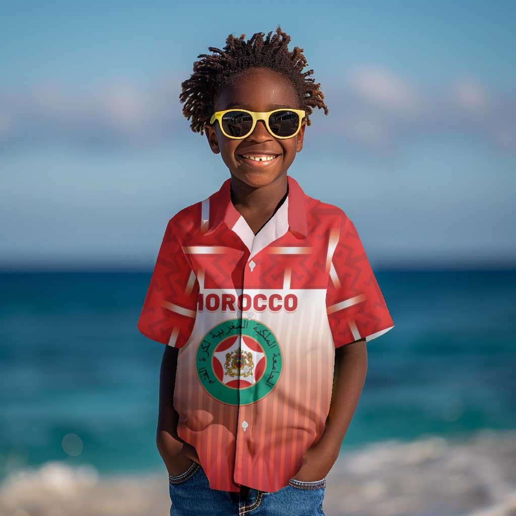 Custom Morocco Football Kid Hawaiian Shirt 1994 Retro Red Version LT05