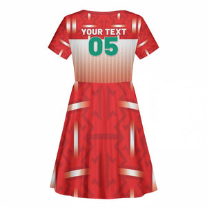 Custom Morocco Football Kid Short Sleeve Dress 1994 Retro Red Version LT05