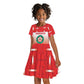Custom Morocco Football Kid Short Sleeve Dress 1994 Retro Red Version LT05