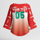 Custom Morocco Football Kimono Sleeve Blouse 1994 Retro Red Version - African Pride