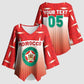 Custom Morocco Football Kimono Sleeve Blouse 1994 Retro Red Version - African Pride