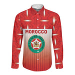Custom Morocco Football Long Sleeve Button Shirt 1994 Retro Red Version - African Pride