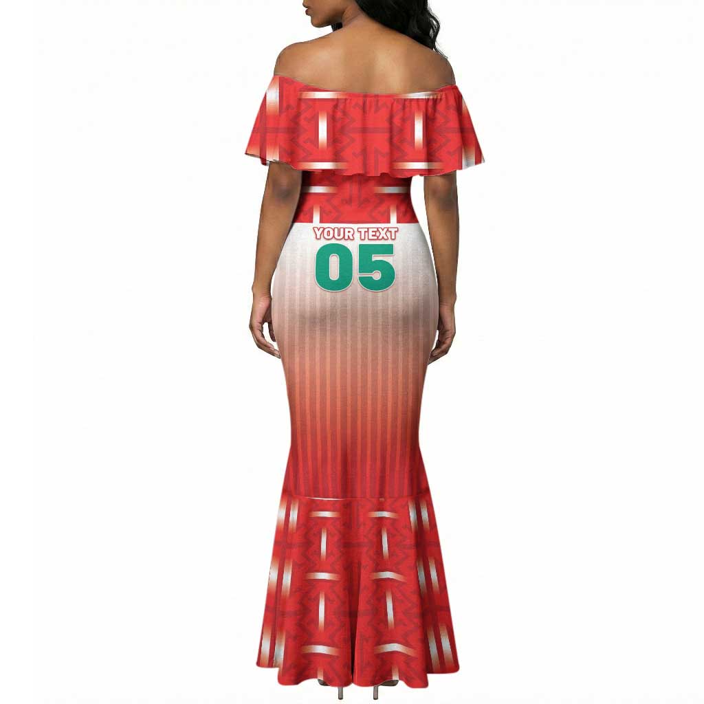 Custom Morocco Football Mermaid Dress 1994 Retro Red Version LT05