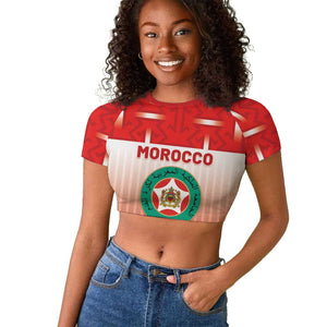 Custom Morocco Football Raglan Cropped T shirt 1994 Retro Red Version LT05