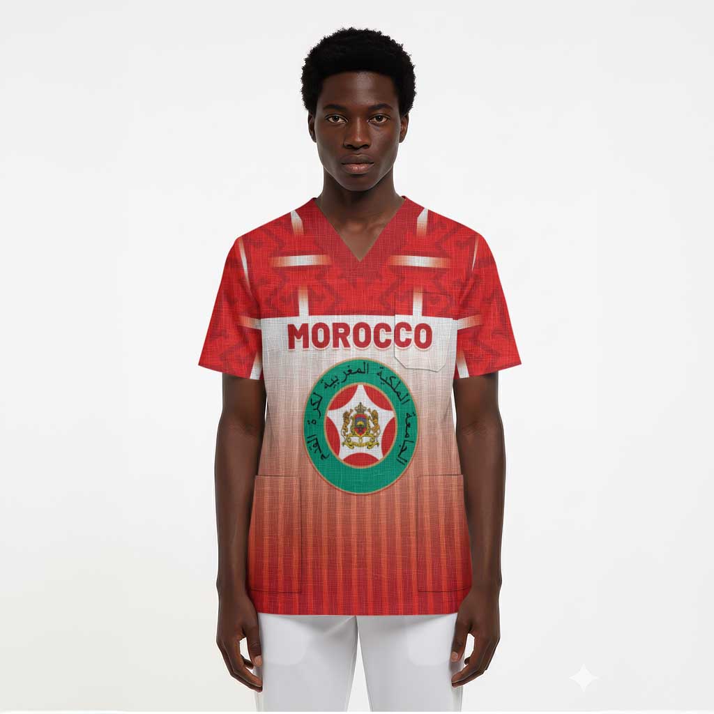 Custom Morocco Football Scrub Top 1994 Retro Red Version - African Pride