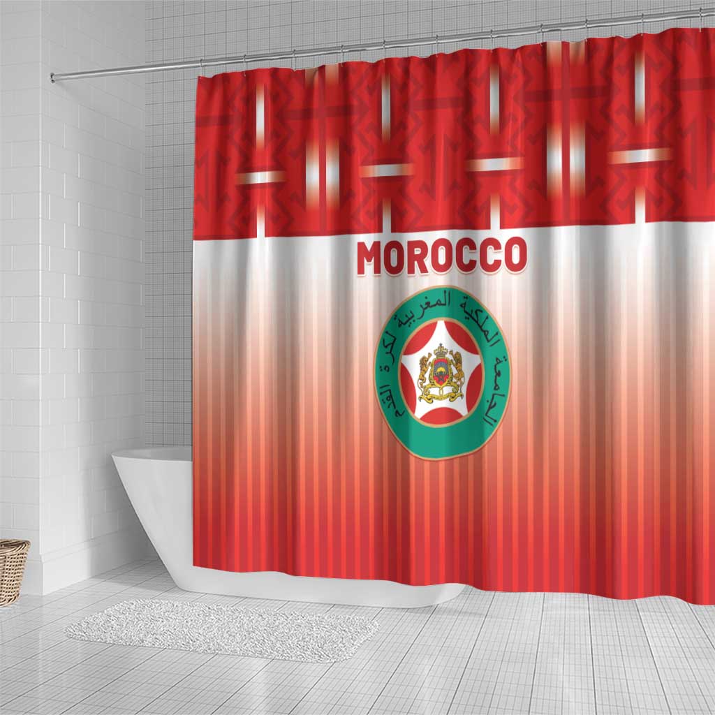 Morocco Football Shower Curtain 1994 Retro Red Version - African Pride