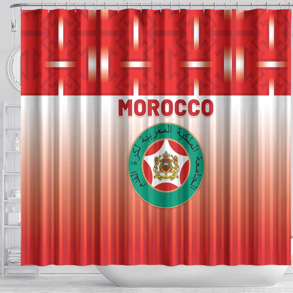 Morocco Football Shower Curtain 1994 Retro Red Version - African Pride