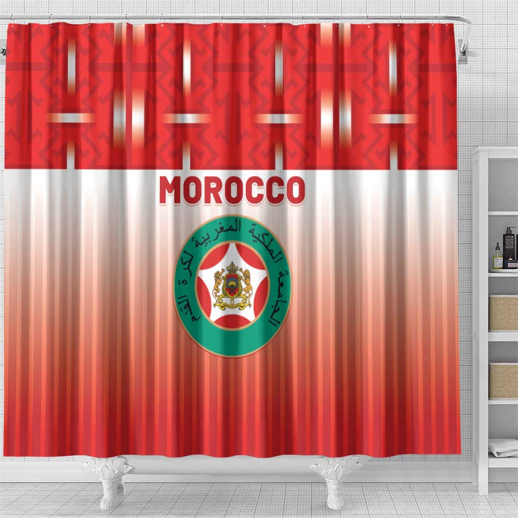 Morocco Football Shower Curtain 1994 Retro Red Version - African Pride