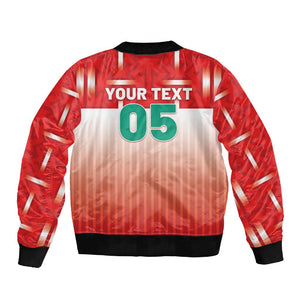 Custom Morocco Football Sleeve Zip Bomber Jacket 1994 Retro Red Version - African Pride