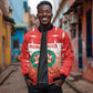 Custom Morocco Football Sleeve Zip Bomber Jacket 1994 Retro Red Version - African Pride
