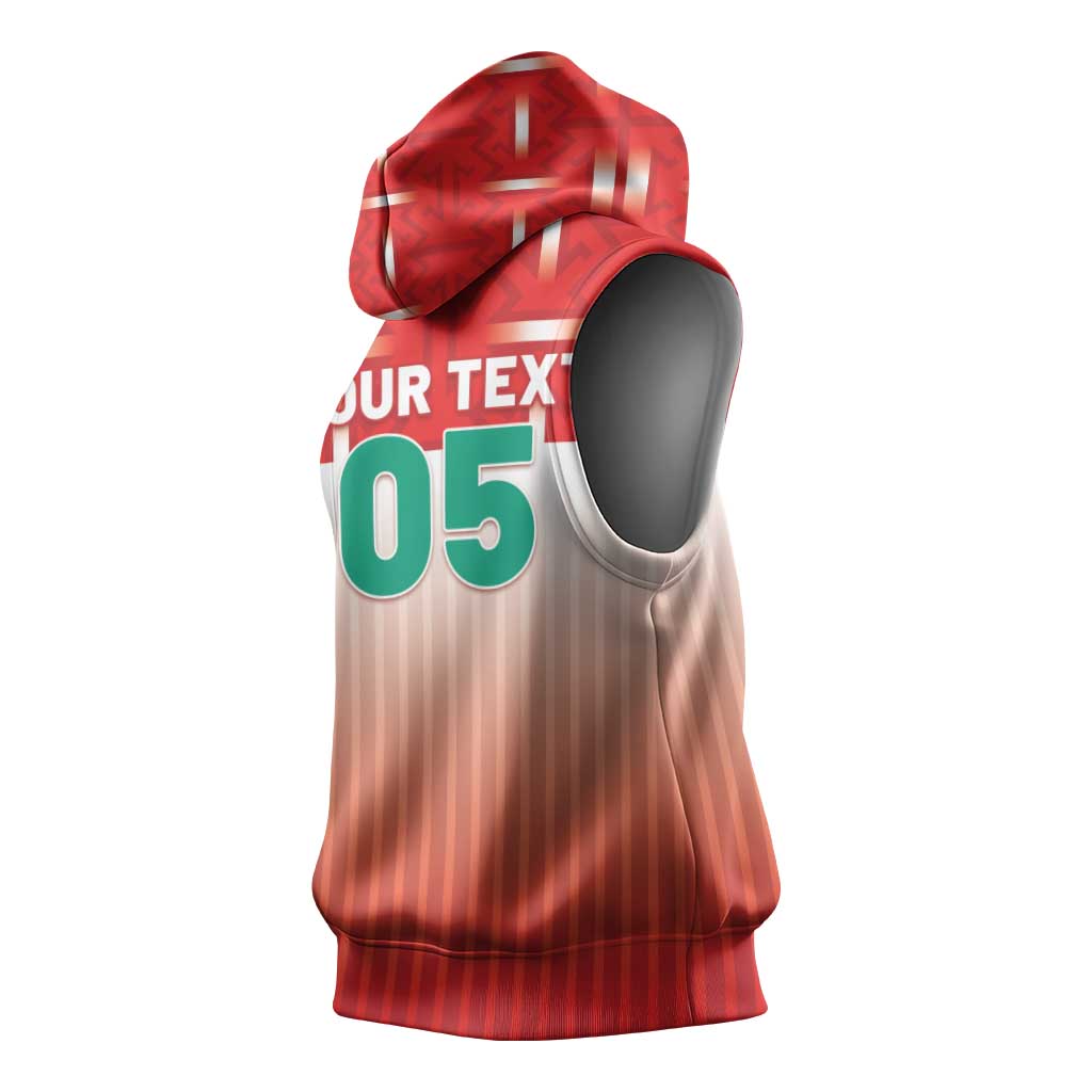 Custom Morocco Football Sleeveless Hoodie 1994 Retro Red Version - African Pride