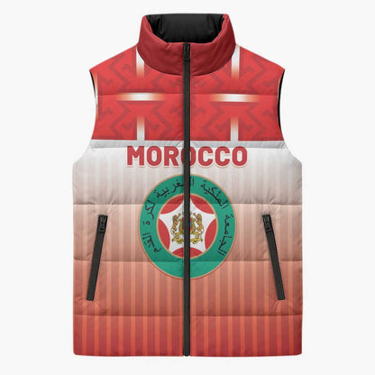 Custom Morocco Football Sleeveless Puffer Jacket 1994 Retro Red Version - African Pride