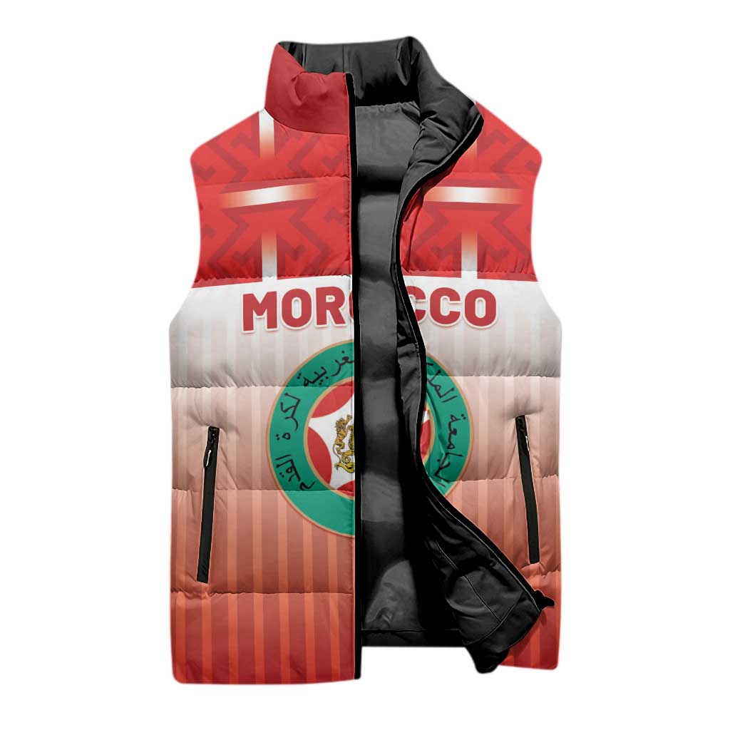 Custom Morocco Football Sleeveless Puffer Jacket 1994 Retro Red Version - African Pride