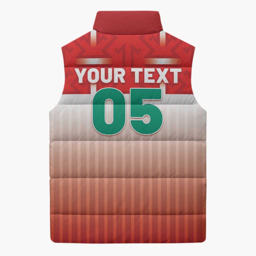 Custom Morocco Football Sleeveless Puffer Jacket 1994 Retro Red Version - African Pride