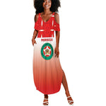 Custom Morocco Football Summer Maxi Dress 1994 Retro Red Version LT05