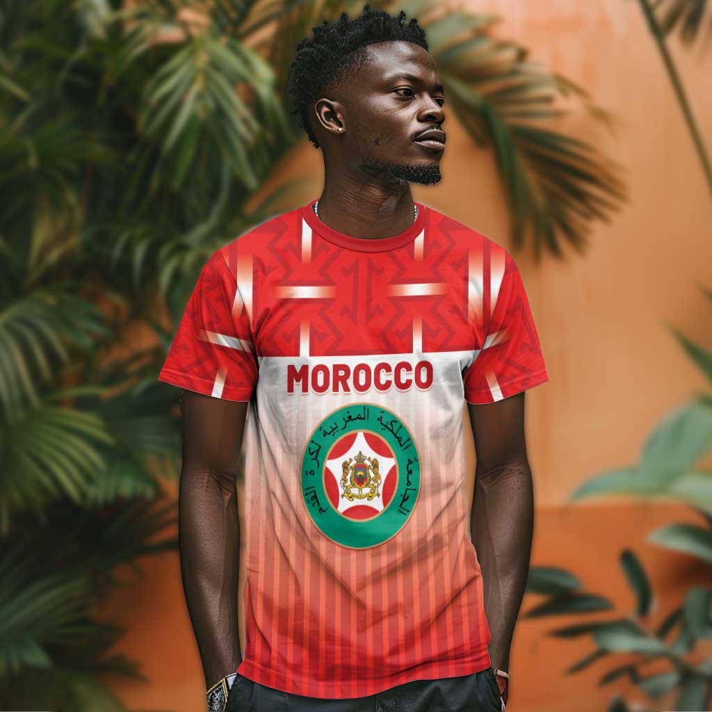 Custom Morocco Football T shirt 1994 Retro Red Version LT05