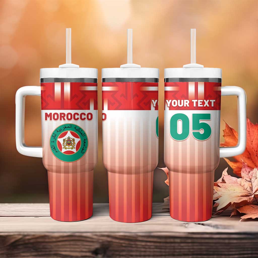 Custom Morocco Football Tumbler With Handle 1994 Retro Red Version - African Pride