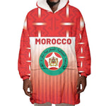 Custom Morocco Football Wearable Blanket Hoodie 1994 Retro Red Version - African Pride