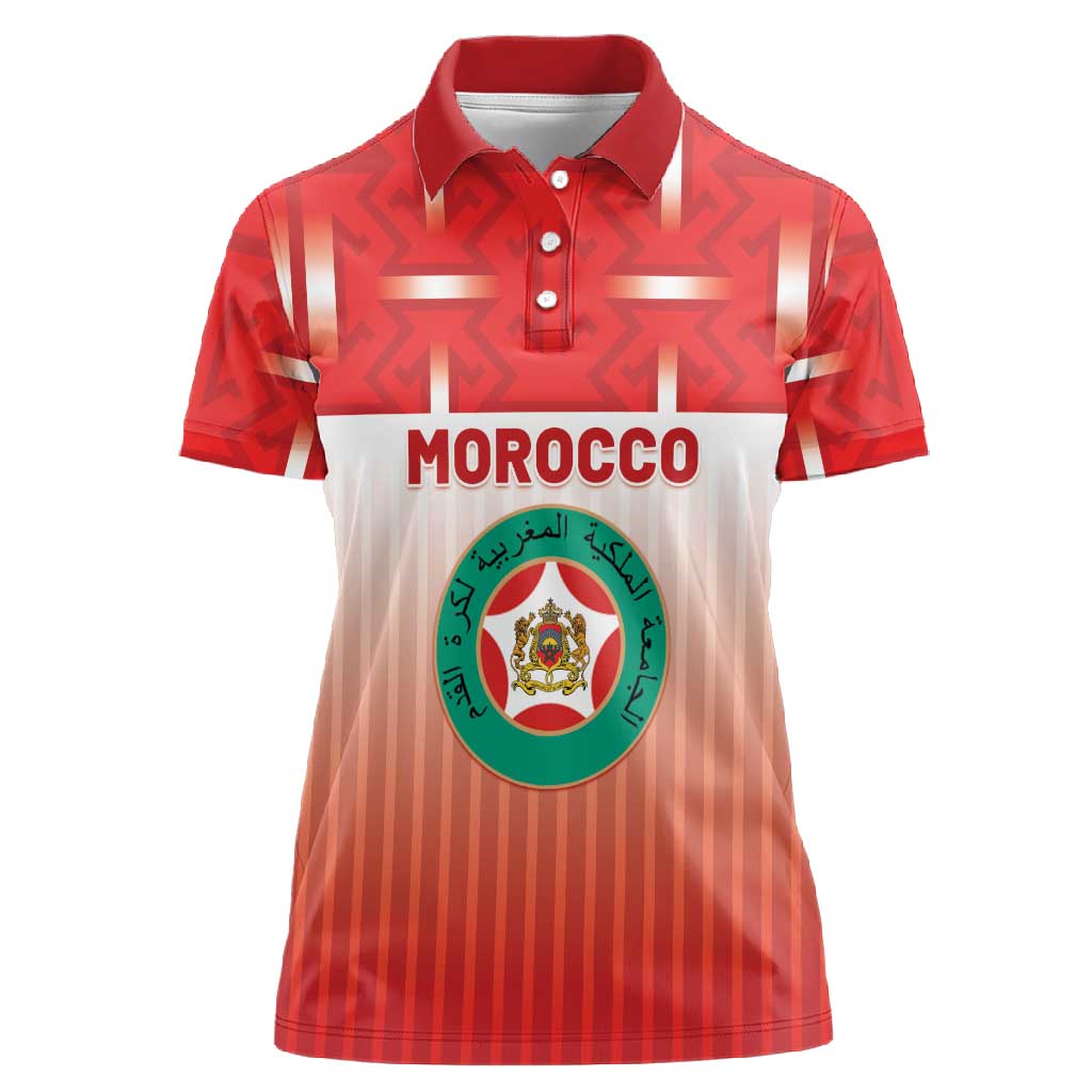 Custom Morocco Football Women Polo Shirt 1994 Retro Red Version LT05