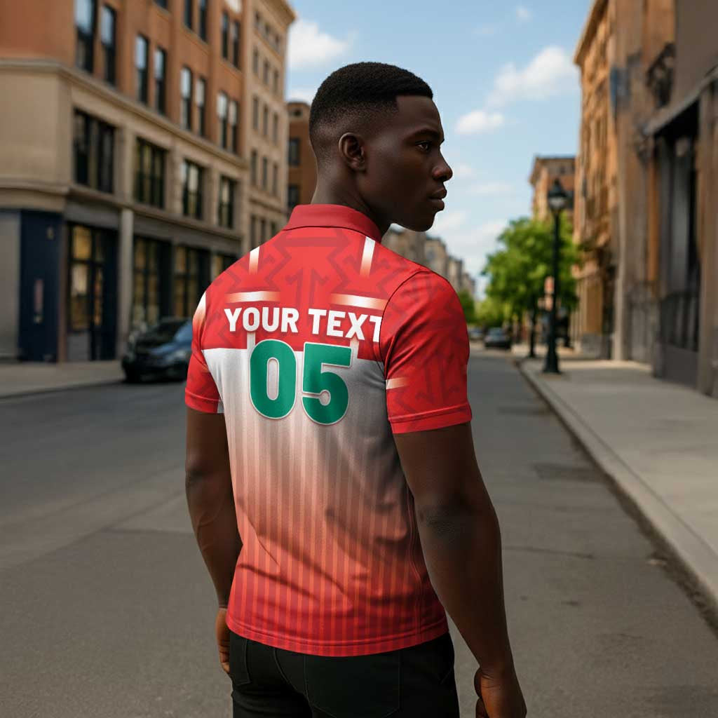 Custom Morocco Football Zipper Polo Shirt 1994 Retro Red Version - African Pride