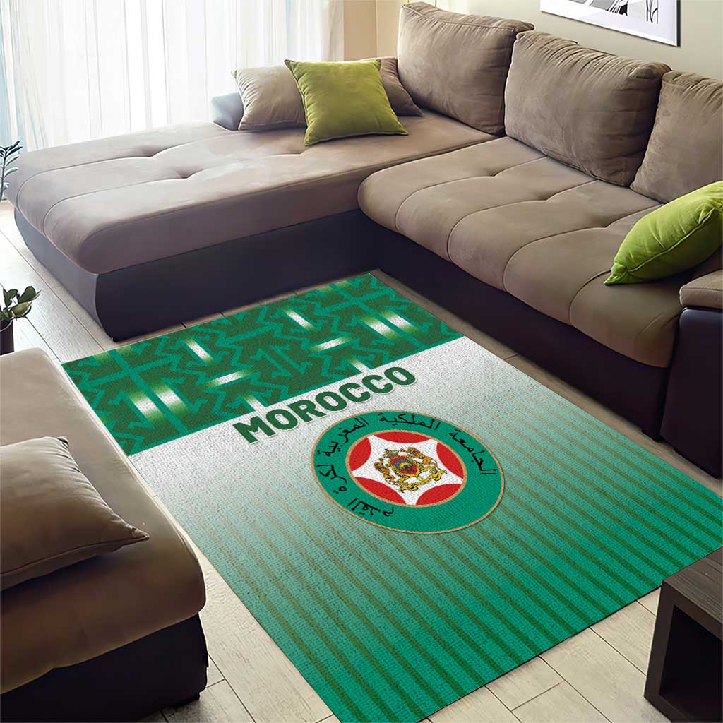 Morocco Football Area Rug 1994 Retro Green Version - African Pride