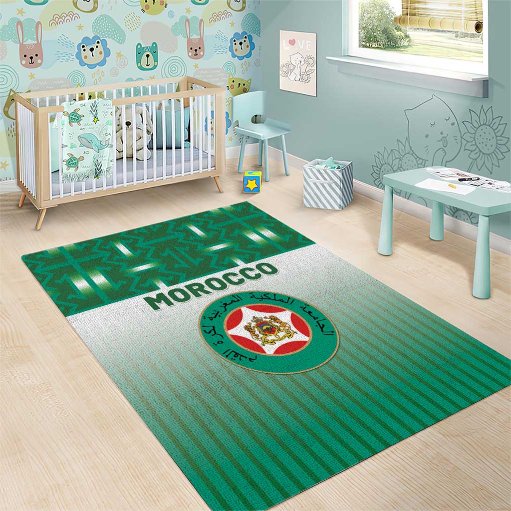Morocco Football Area Rug 1994 Retro Green Version - African Pride