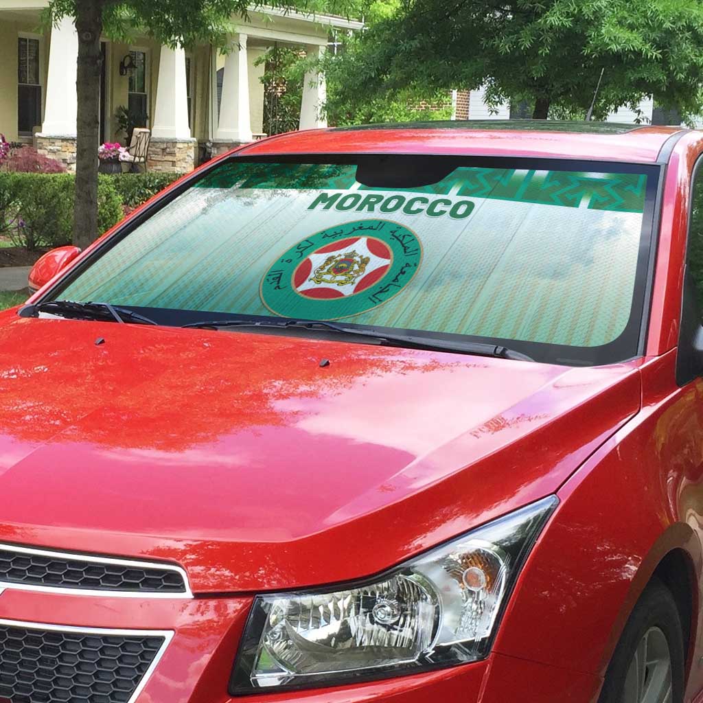 Morocco Football Auto Sun Shade 1994 Retro Green Version - African Pride