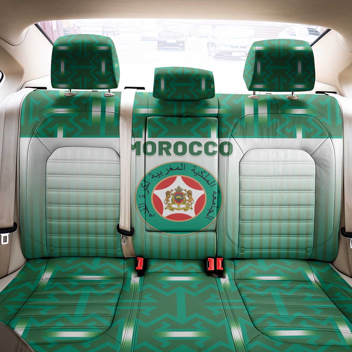 Morocco Football Back Car Seat Cover 1994 Retro Green Version - African Pride