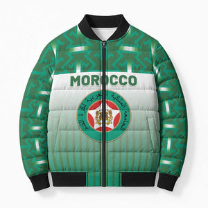Custom Morocco Football Bomber Puffer Jacket 1994 Retro Green Version - African Pride