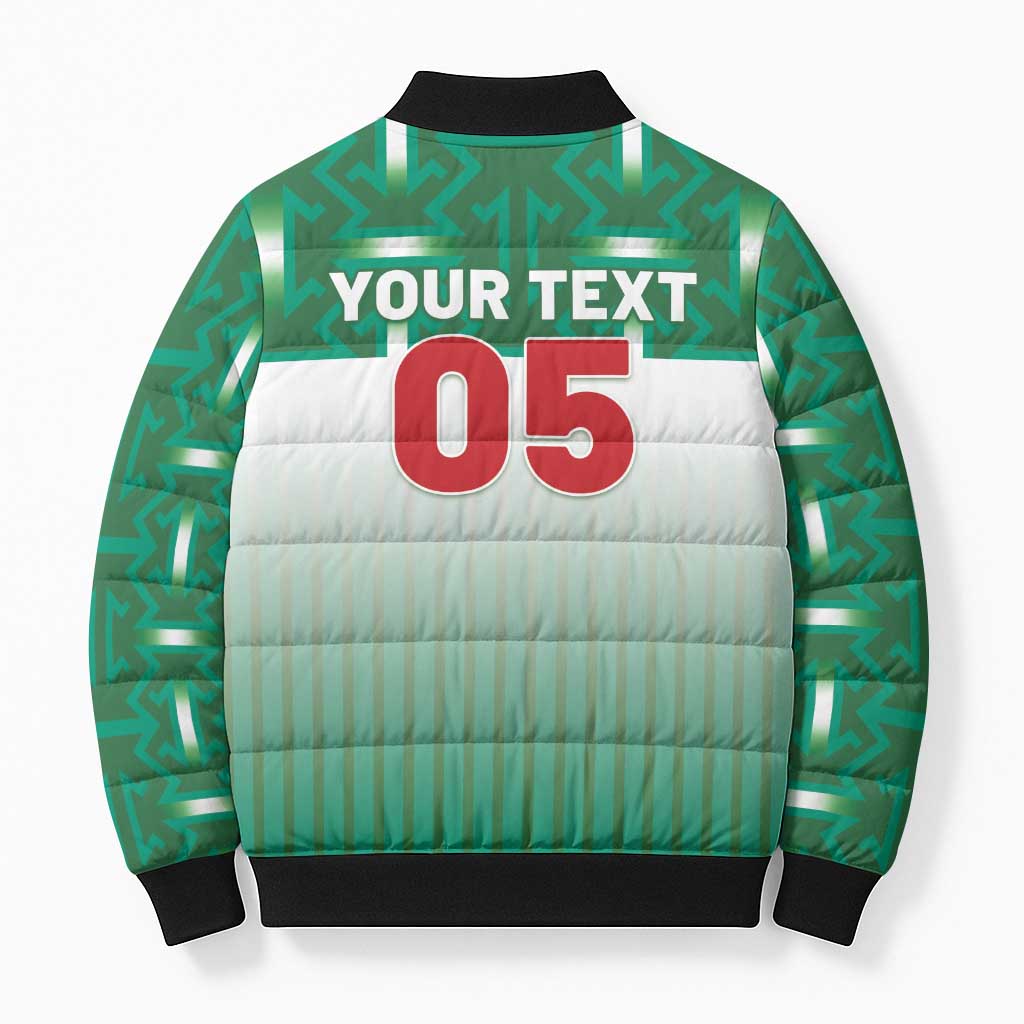 Custom Morocco Football Bomber Puffer Jacket 1994 Retro Green Version - African Pride