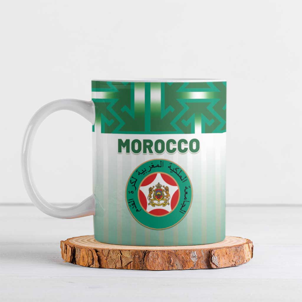Custom Morocco Football Ceramic Mug 1994 Retro Green Version - African Pride