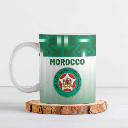 Custom Morocco Football Ceramic Mug 1994 Retro Green Version - African Pride
