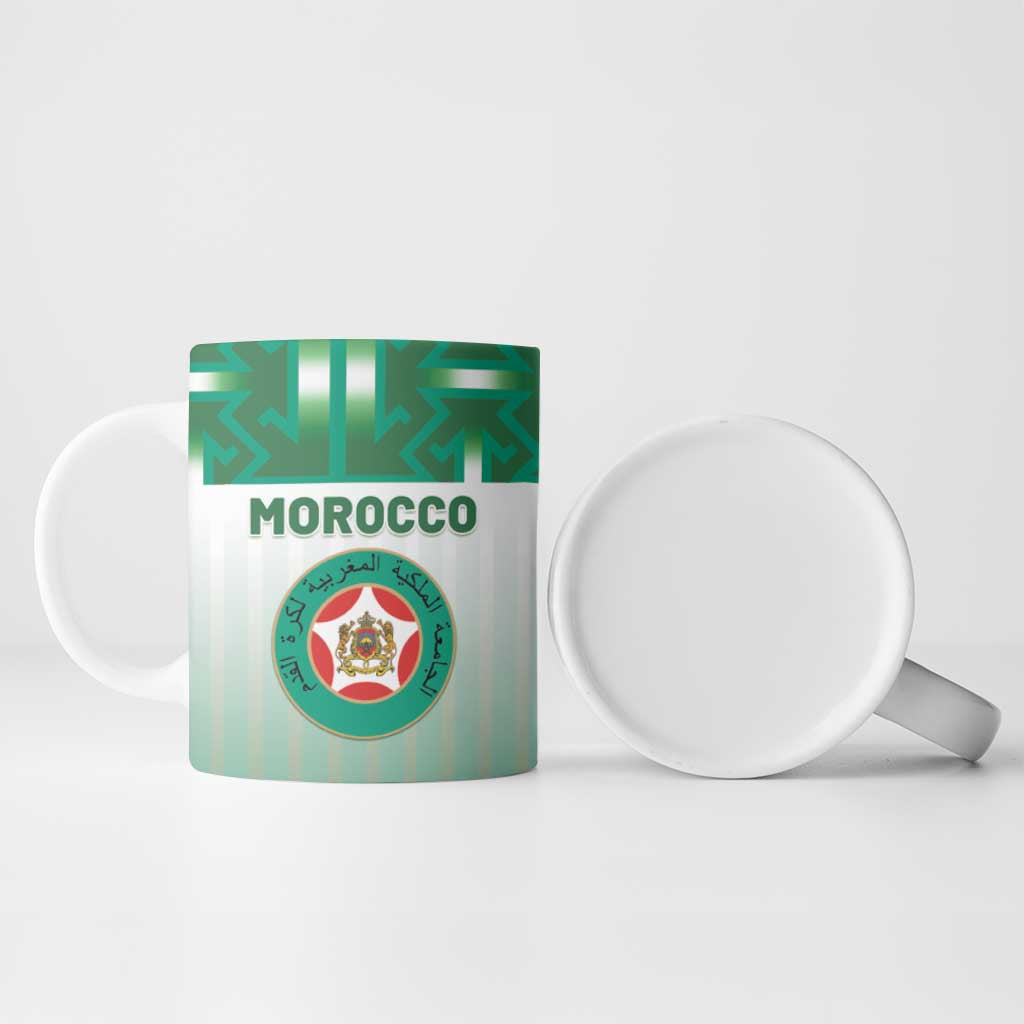 Custom Morocco Football Ceramic Mug 1994 Retro Green Version - African Pride