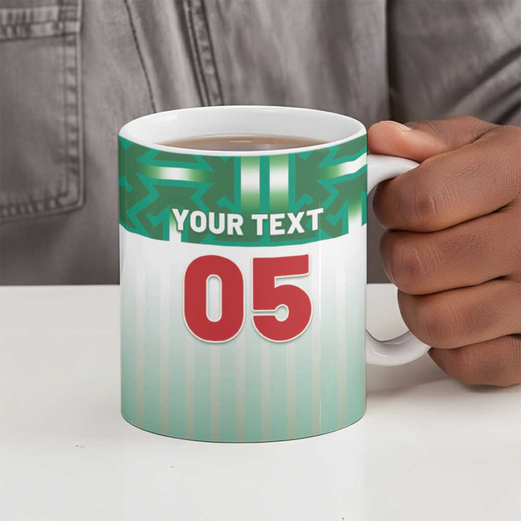 Custom Morocco Football Ceramic Mug 1994 Retro Green Version - African Pride