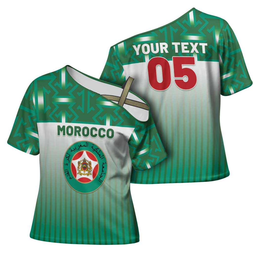 Custom Morocco Football Cross Shoulder Shirt 1994 Retro Green Version - African Pride