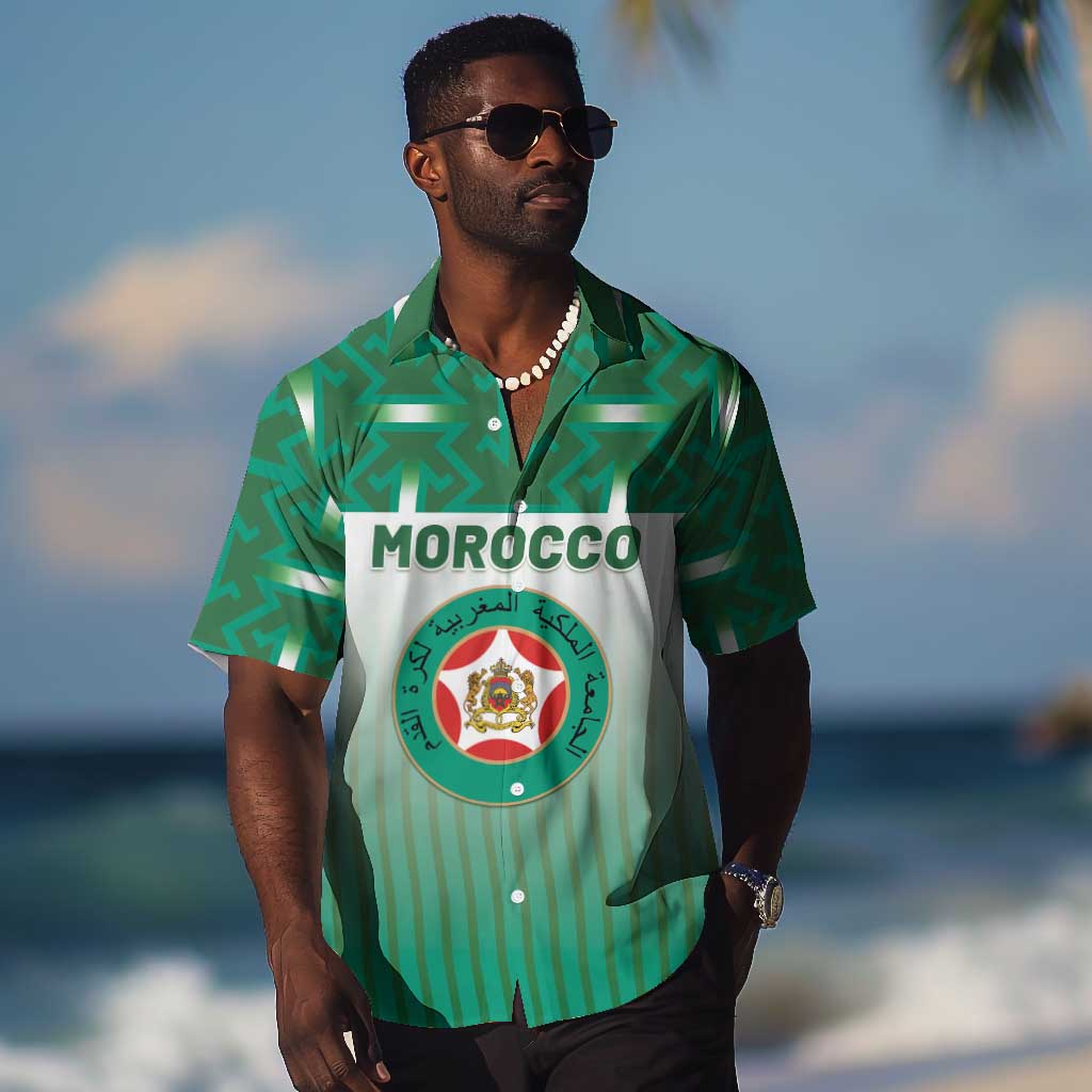 Custom Morocco Football Hawaiian Shirt 1994 Retro Green Version LT05