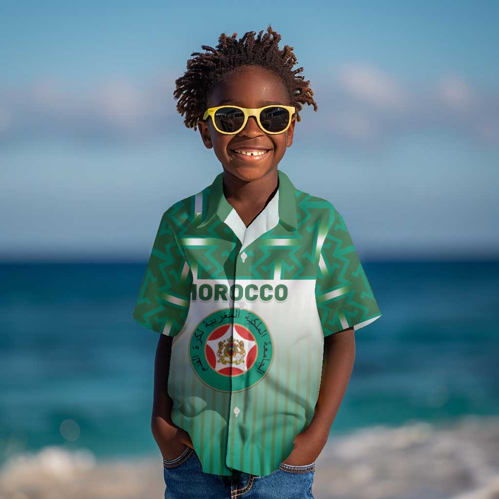 Custom Morocco Football Kid Hawaiian Shirt 1994 Retro Green Version LT05