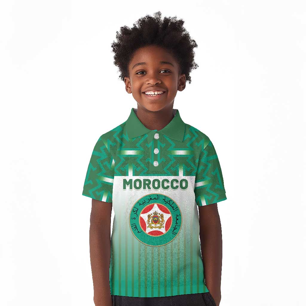 Custom Morocco Football Kid Polo Shirt 1994 Retro Green Version LT05