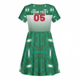 Custom Morocco Football Kid Short Sleeve Dress 1994 Retro Green Version LT05