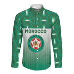 Custom Morocco Football Long Sleeve Button Shirt 1994 Retro Green Version - African Pride