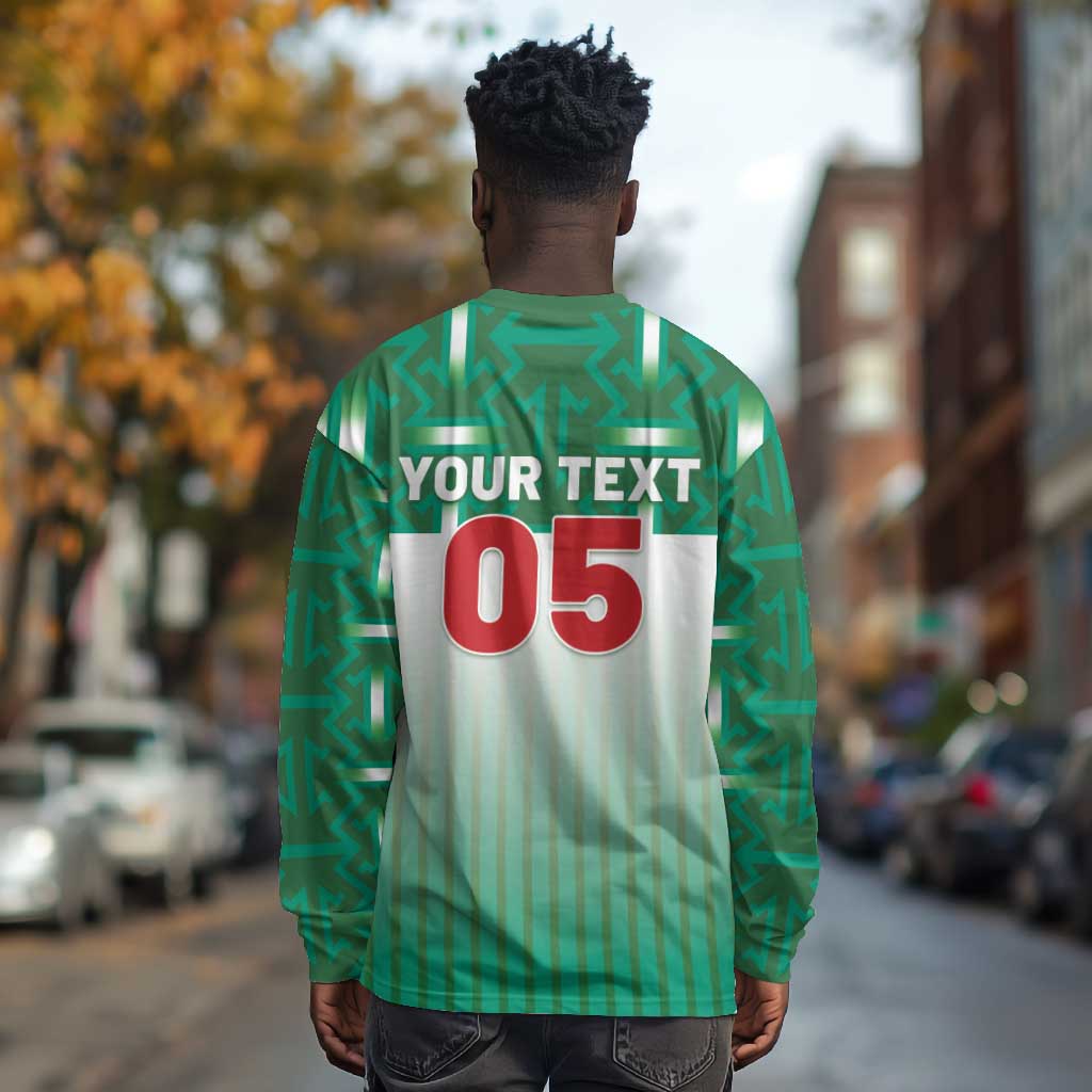 Custom Morocco Football Long Sleeve Shirt 1994 Retro Green Version - African Pride